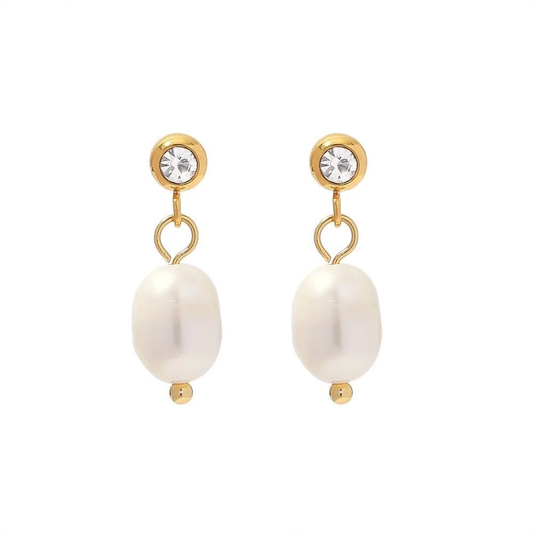 Single stone pearl earring